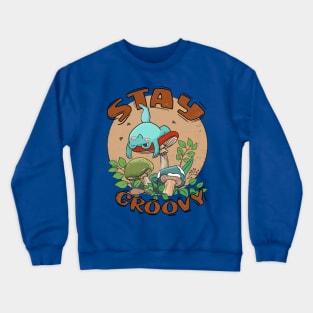 Stay Groovy - Frog Themed Retro Vibe Tee Crewneck Sweatshirt